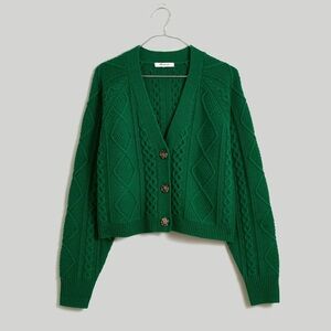 Green Cable Knit Women's Sweater